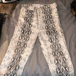Snakeskin high waisted jeans
